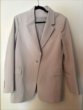 Womens Tailored Single-Button Blazer - Light gray like new worn once